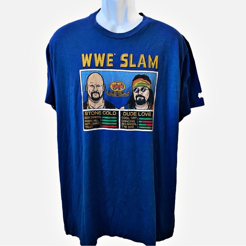 Vintage Homage WWE Slam Stone Cold And Dude Love t-shirt.